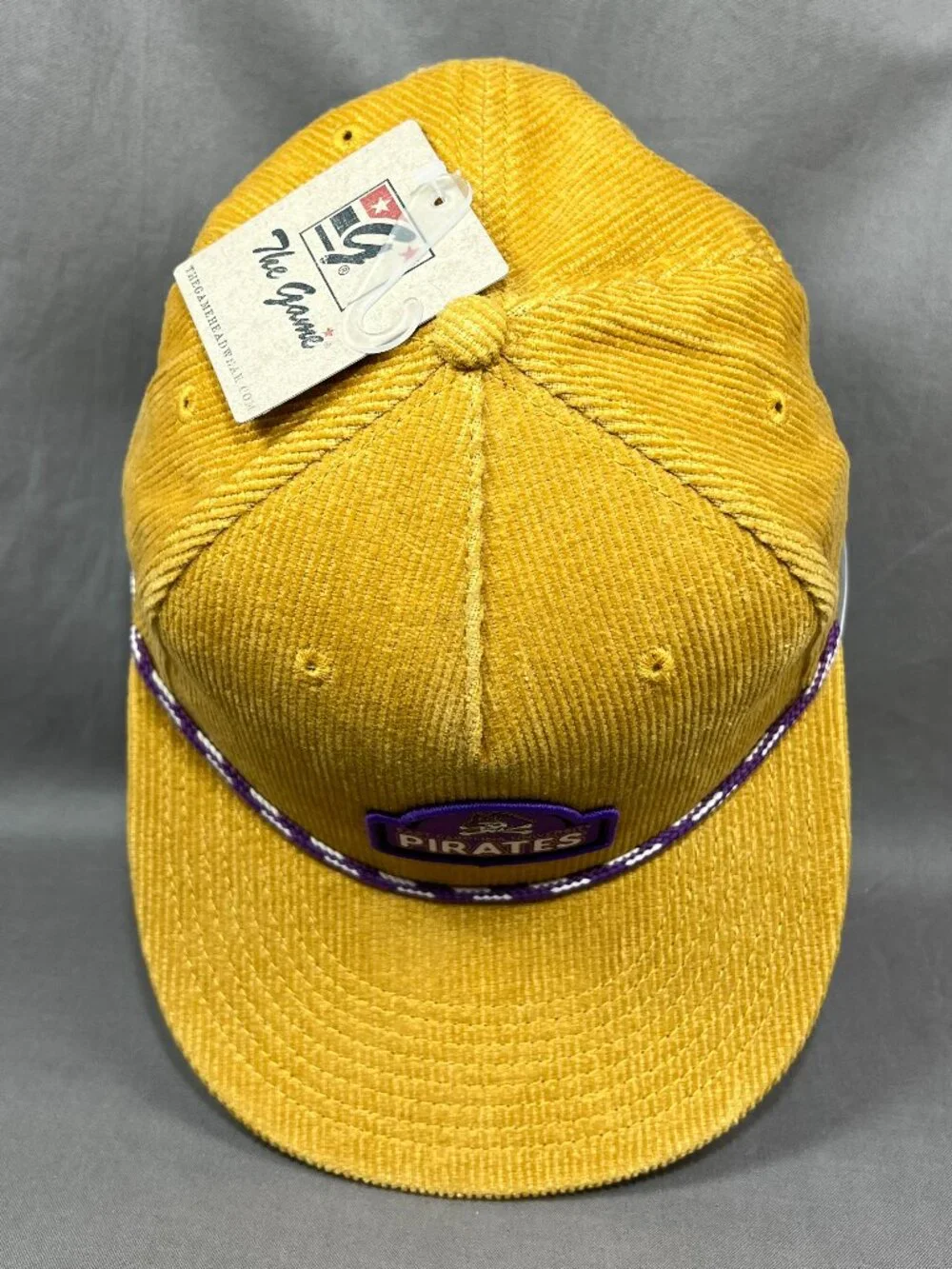 East Carolina Pirates ECU The Game NCAA Strapback Hat Rope Mustard Corduroy Mens - Picture 7 of 14